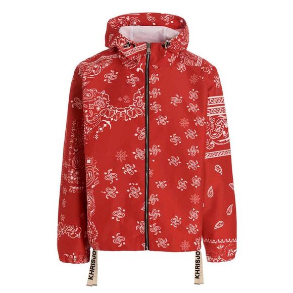 Khrisjoy Men's Windbreaker Bandana Hood Jacket